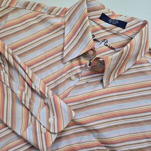 Alan Flusser‎ Long Sleeve Button Down Striped Size Large Button up Multicolor